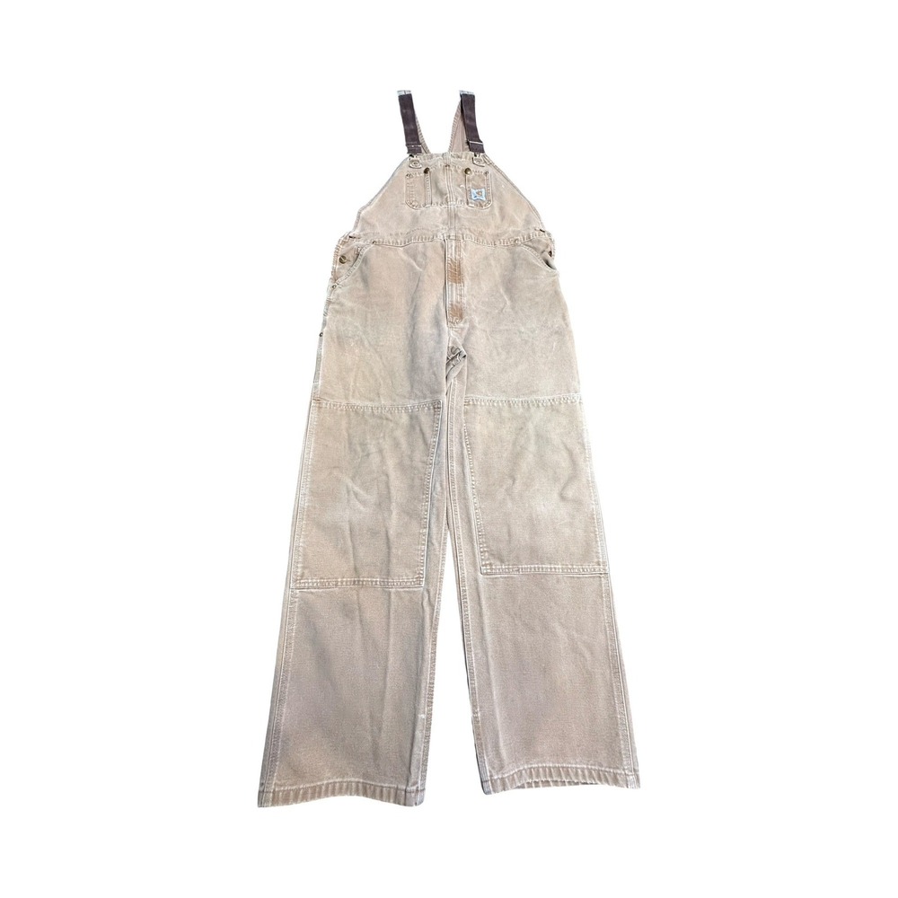 Carhartt Overalls Mens 44 Brown Double Knee Duck Canvas Distressed Western - Picture 3 of 10